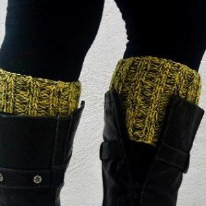 Knit Boot Cuffs Mix Line. White Black, Yellow..