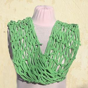 Green Jersey Scarf, Loop Scarf Infinity, T Shirt..