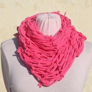 Pink Jersey Scarf, Loop Scarf Infinity, T Shirt..