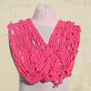 Pink Jersey Scarf, Loop Scarf Infinity, T Shirt..