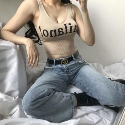 Tops Women Sexy Crop Top Fashion Lettering Milano..