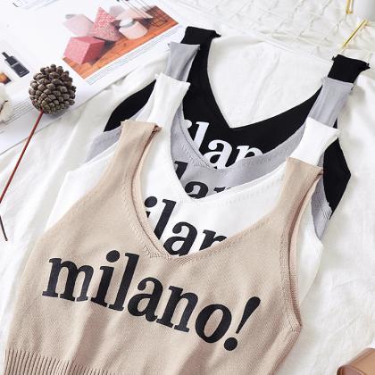 Tops Women Sexy Crop Top Fashion Lettering Milano..