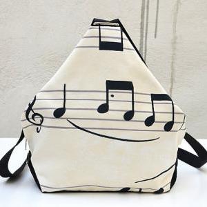 Musical Backpack. Mini Backpack. Print Music Note..