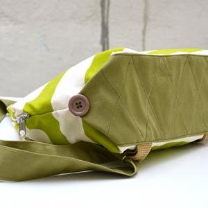 Triangle Backpack.green Beige Mini Backpack. Print..