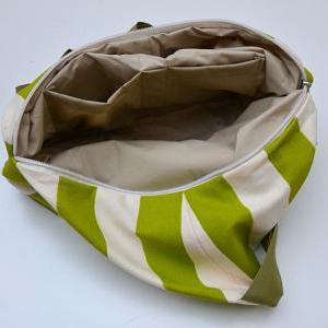 Triangle Backpack.green Beige Mini Backpack. Print..