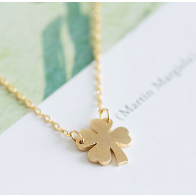 Four-leaf Clover Necklace, Lucky Irish Necklace,..