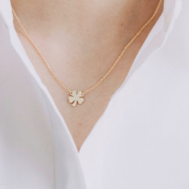 Four-leaf Clover Necklace, Lucky Irish Necklace,..