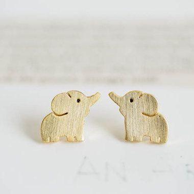 Elephant Jewelry Earrings, Cute Elephant Stud..