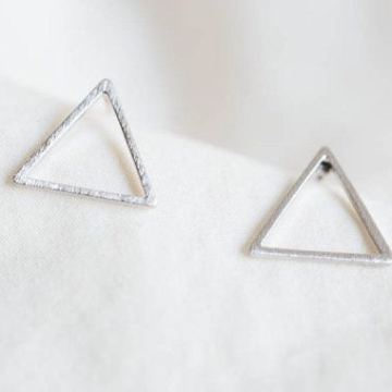 Triangle Studs, Geometric Earrings, Minimalist..