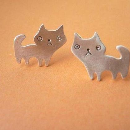 Cat Earrings, Animal Jewelry, Pet Jewelry