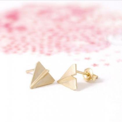 Paper Plane Earrings, Origami Studs, Famous..
