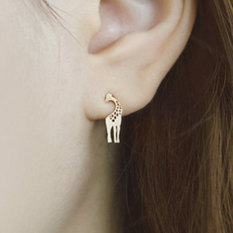 Giraffe Earrings, Dainty Jewelry, Animal Studs
