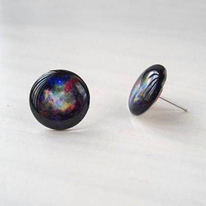 Galaxy Earrings, Space Jewelry, Nebula Earrings,..