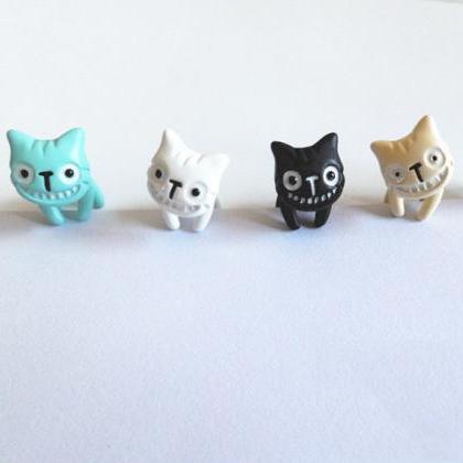 Muzzu Cat Earrings, Stud Earrings, Harajuku Style,..