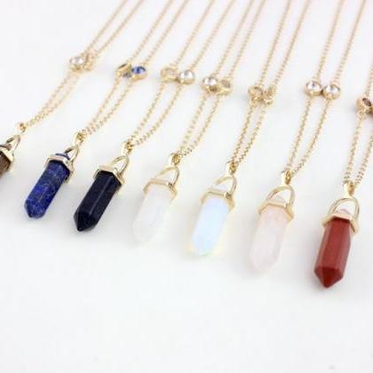 Crystal Point Necklace, Choker, Crystal Point..