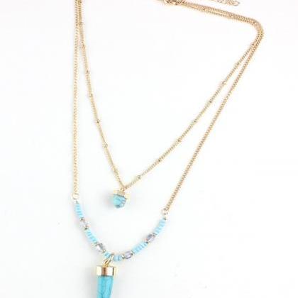 Layered Necklce Set, Statement Necklace, Turquoise..