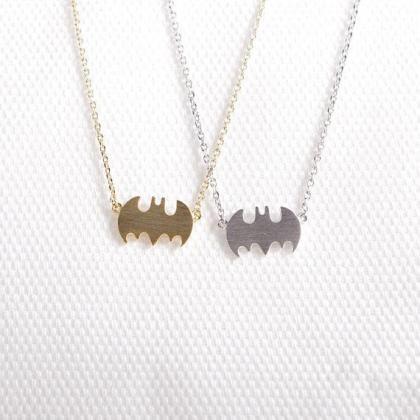Batman Necklace, Superhero Necklace, Logo, Bridal..