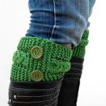 Knit Green Boot Toppers, Knit Green Boot..
