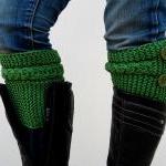 Knit Green Boot Toppers, Knit Green Boot..