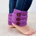 Fuchsia Boot Toppers,fuchsia Boot Cuffs,with Brown..