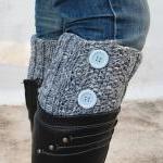 Grey/gray Boot Toppers, Grey/gray Boot Cuffs,clasp..