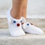 White Knit Slippers, Funny Animals Slippers, House..