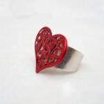 Red Heart Ring, Jewelry For Her, Adjustable Ring,..