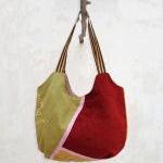 Hobo Bag In Red Green Yellow, Patchwork Bag Little..