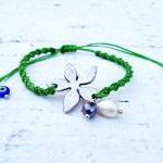 Silver Flower Bracelet Or Anklet, Friendship..
