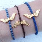 Gold Angel Wings Bracelet Or Anklet, Friendship..