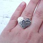 Silver Heart Ring, Jewelry For Her, Adjustable,..