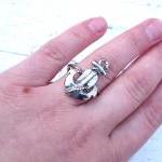 Silver Anchor Ring, Jewelry For Her, Adjustable,..
