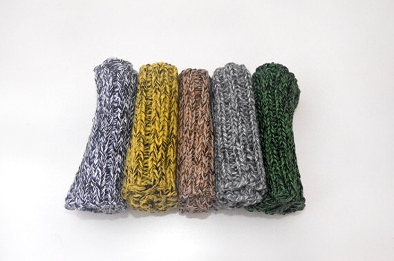 Knit Boot Cuffs Mix Line. White Black, Yellow Black, Beige Brown, Gray Dark Gray, Green Black Boot Toppers.