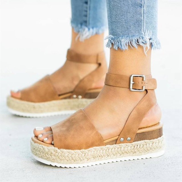 Wedges Shoes For Women High Heels Sandals Summer Shoes 2019 Flop Chaussures Femme Platform Sandals 2019 Plus Size
