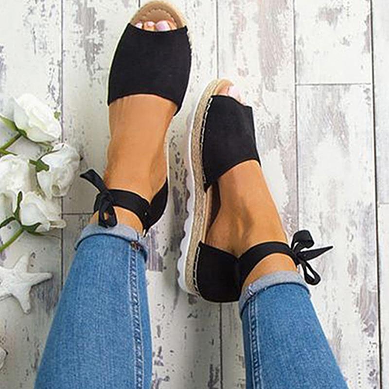 Women Sandals Plus Size Summer Shoes Strap Casual Beach Flat Shoe