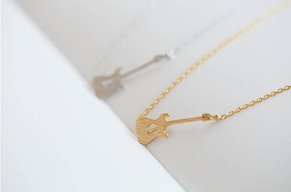 Gold Silver Rose Gold Hippie Guitar Necklace Boho Chic Necklaces For Women Necklace Female N7