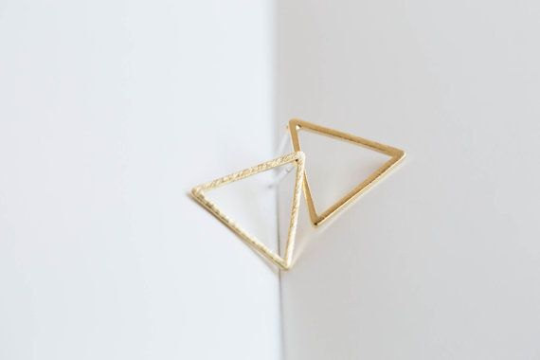 Triangle Studs, Geometric Earrings, Minimalist Jewelry