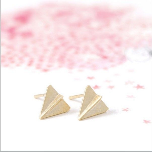 Paper Plane Earrings, Origami Studs, Famous Fashion