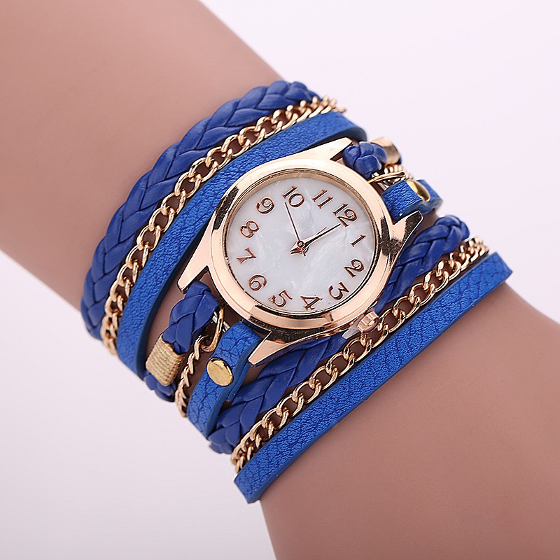 Blue Fashion Casual Wrist Watch Leather Bracelet Women Watches Relogio Feminino Bw1071