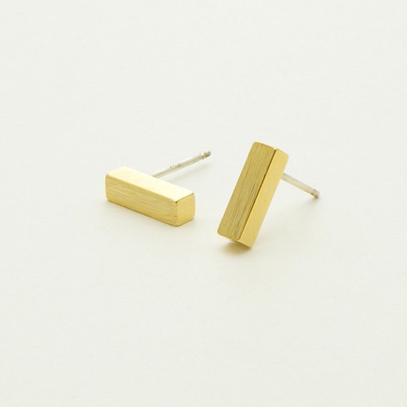 Bar Geometric Earrings, Minimalist Earrings Simple Stud Earrings