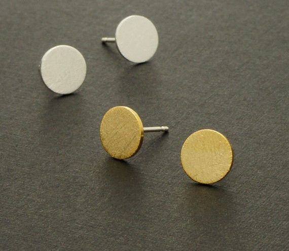Circle Earrings, Round Stud Earrings, Tiny Earrings, Geometric Jewelry