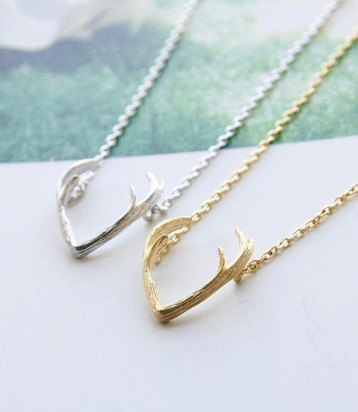 Antler Deer Necklace, Woodland Necklace,animal Jewelry, Gift For Sister, Gift For Mother