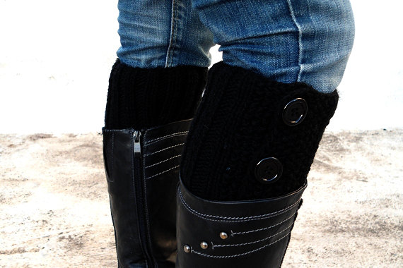Black Boot Toppers, Black Boot Cuffs,clasp Black Button,knit Boot Toppers, Knit Boot Toppers, Accessories