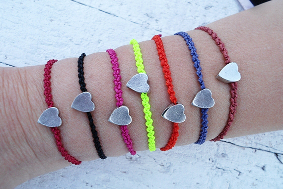 Silver Heart Bracelet Or Anklet, Friendship Bracelet. Cute Gift.