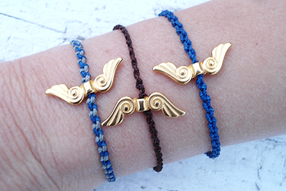 Gold Angel Wings Bracelet Or Anklet, Friendship Bracelet. Cute Gift.