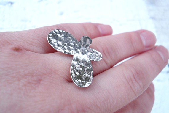 Silver Butterfly Ring, Jewelry For Her, Adjustable, Silver Plated